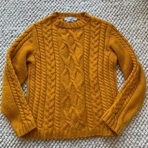 Paul James 100% Merino Wool Knit Sweater. Gold Ochre. Size Large
